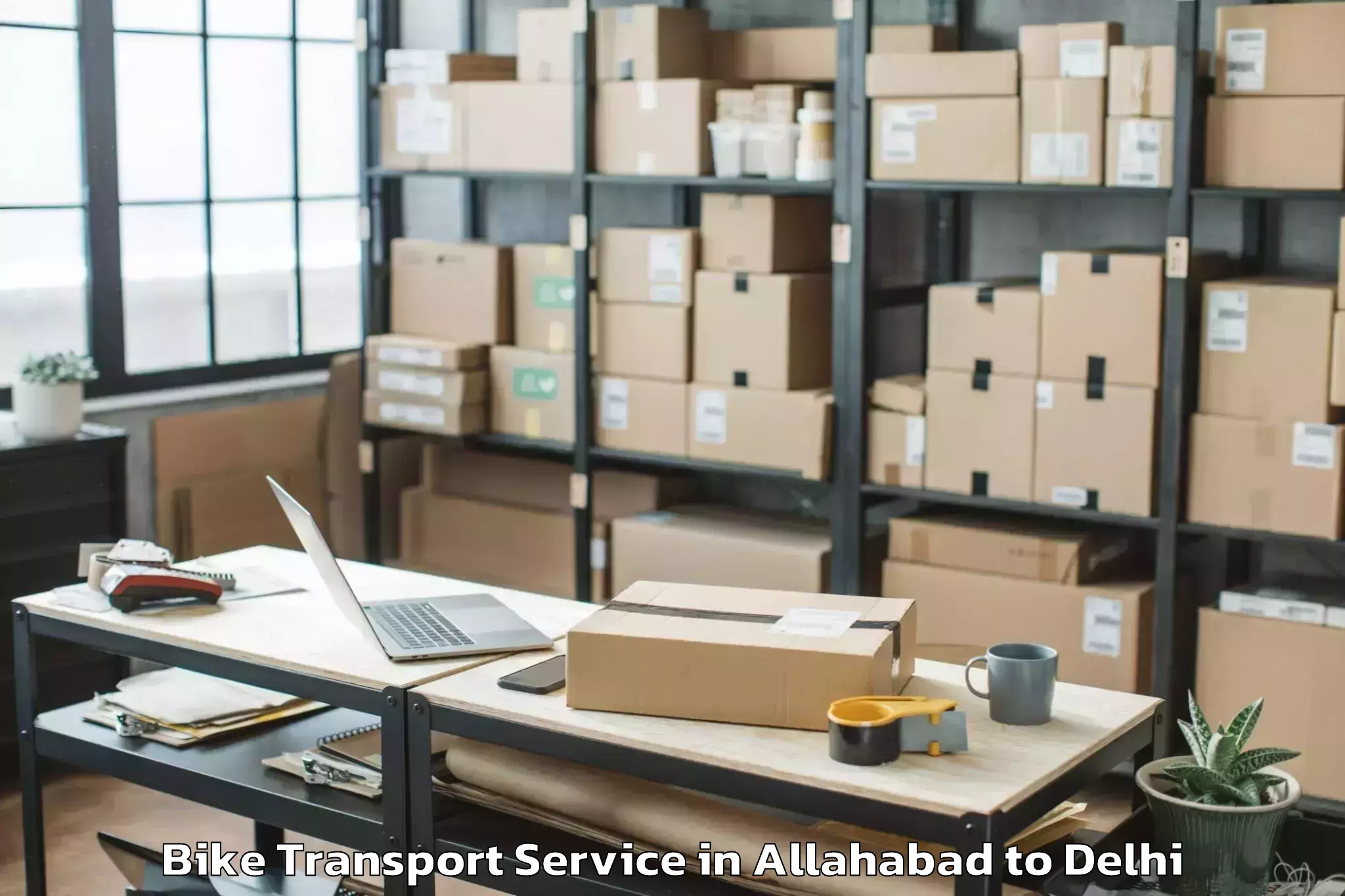 Hassle-Free Allahabad to Najafgarh Bike Transport